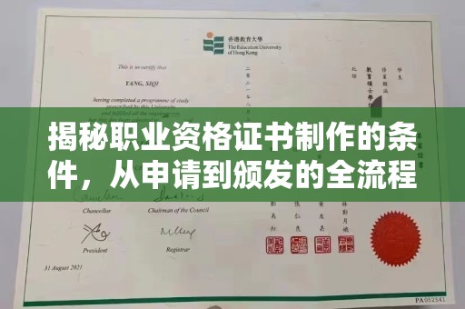 乌达揭秘职业资格证书制作的条件，从申请到颁发的全流程解析